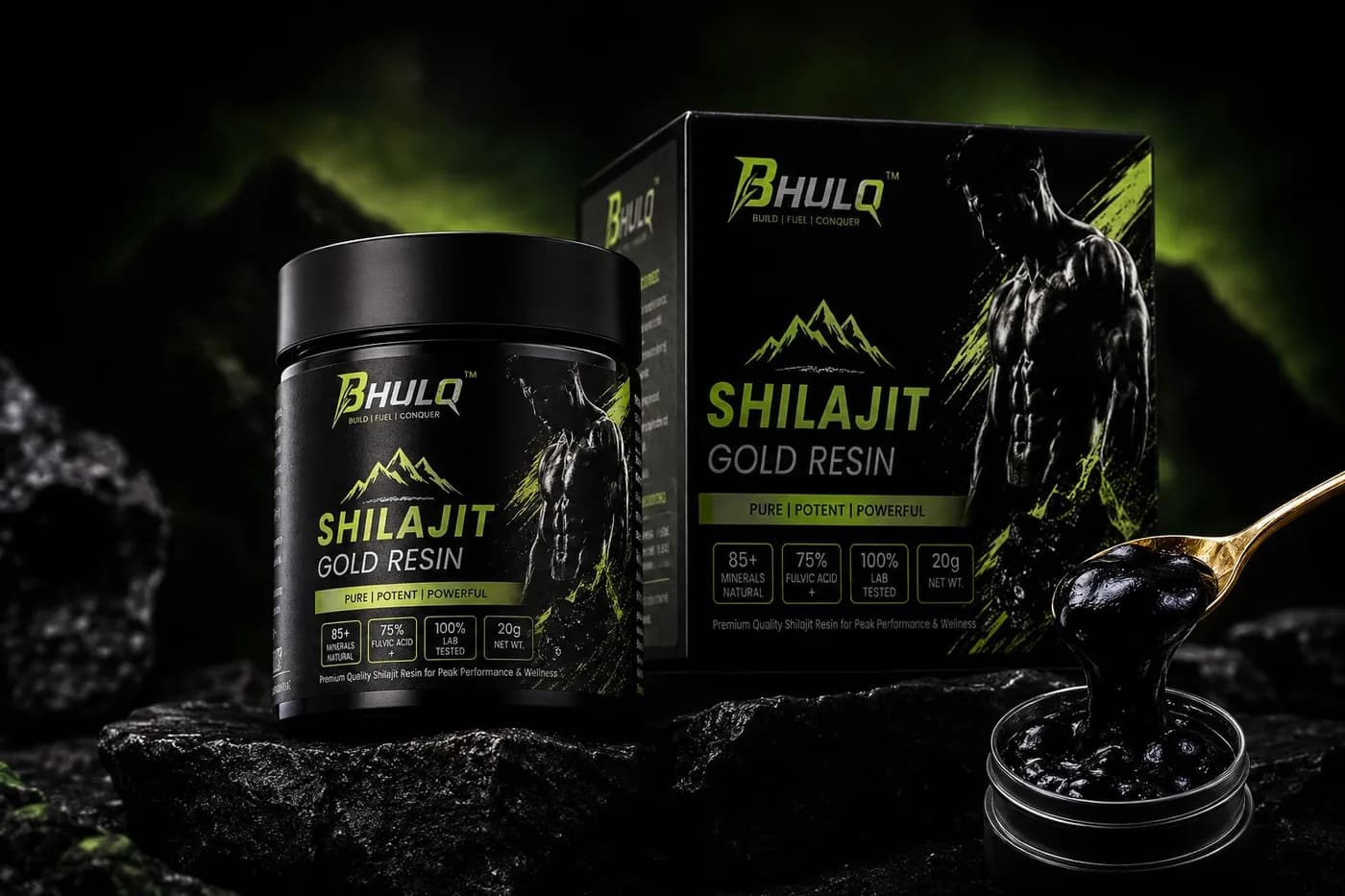 BHULQ Shilajit Gold Resin — resin texture